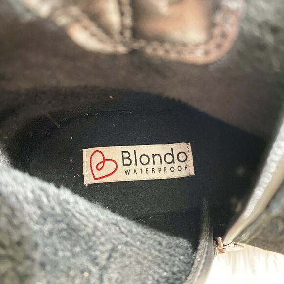 Blondo Black Suede Moto Boots Sz 9.5 Side Zip Waterproof Fleece Lined Round Toe - Picture 11 of 12